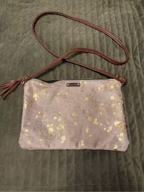 Wild Goose Taupe and Gold  Crossbody Bag
